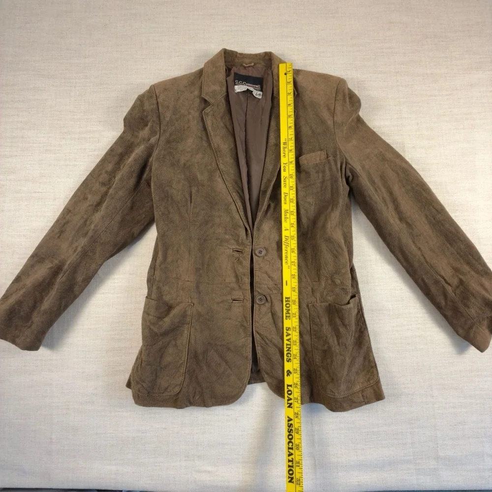 Vintage C.C. Cromwell Genuine Pig Suede Leather Two-Button Blazer Jacket